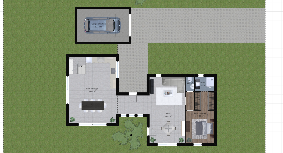 modele albizia maison villas club plan 2d rdc version 4 chambres 1
