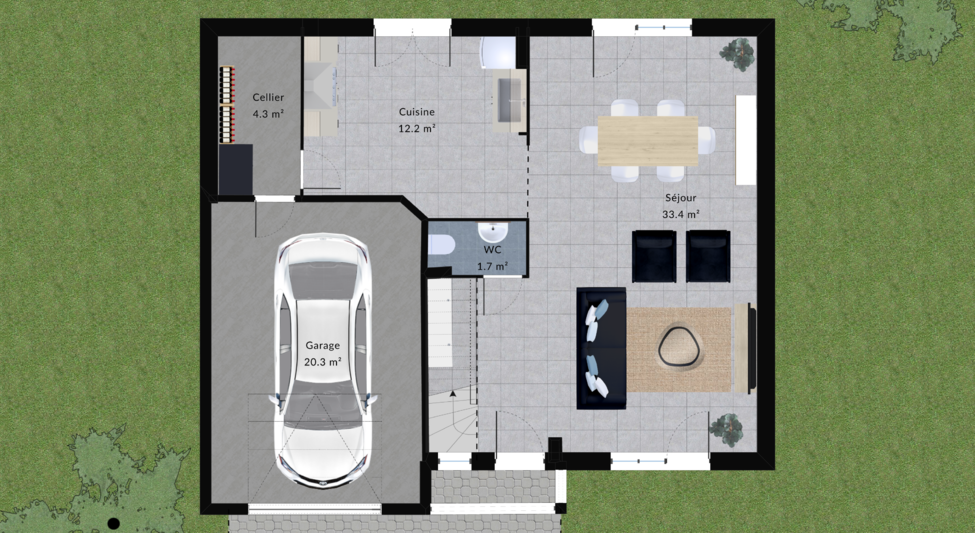 modele bergamotte maison villas club plan 2d rdc version 4 chambres 1