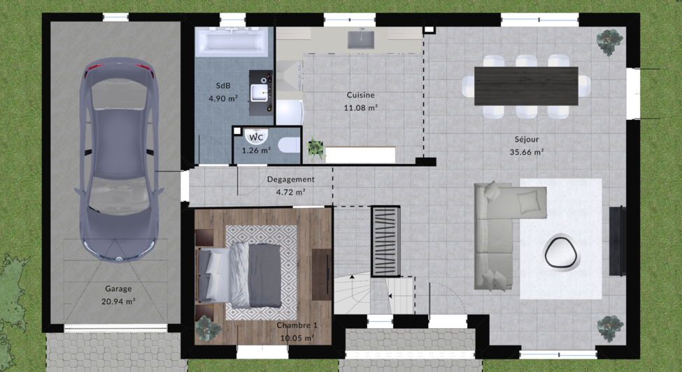 modele canneberge maison villas club plan 2d rdc version 4 chambres 1