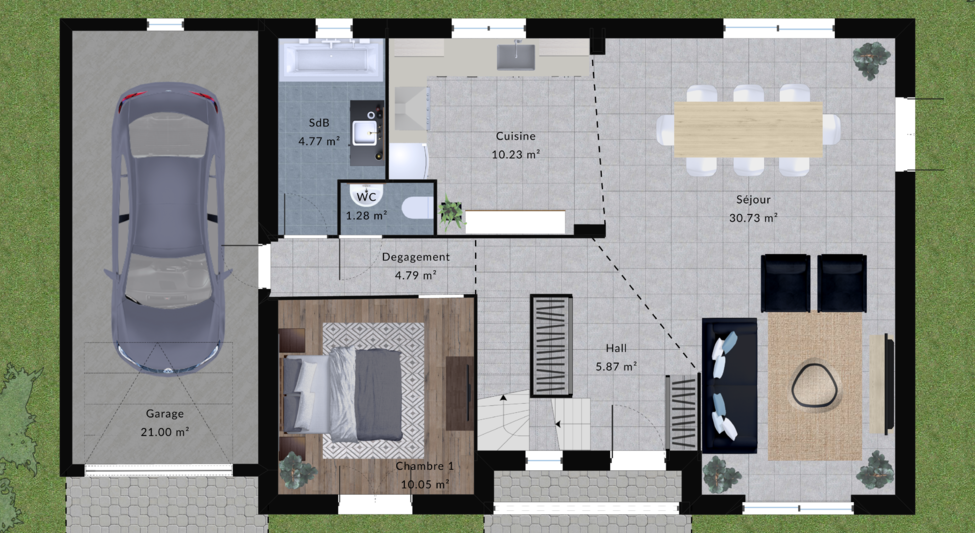 modele canneberge maison villas club plan 2d rdc version 5 chambres