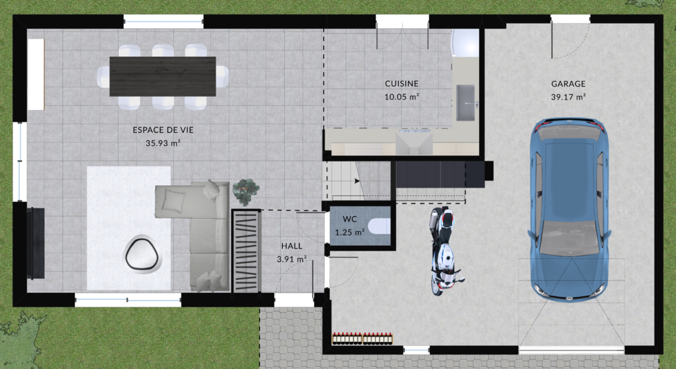 modele cannelle maison villas club plan 2d rdc version 3 chambres 1