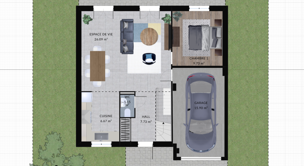 modele capucine maison villas club plan 2d rdc version 4 chambres 1