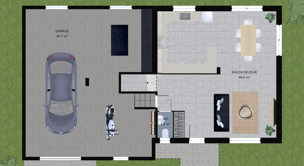 modele carambole maison villas club plan 2d rdc version 3 chambres 1