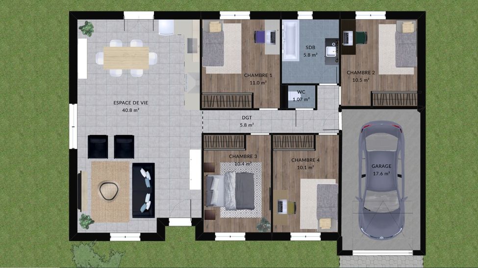 modele citronnelle maison villas club plan 2d rdc version 4 chambres 2 jpg 1