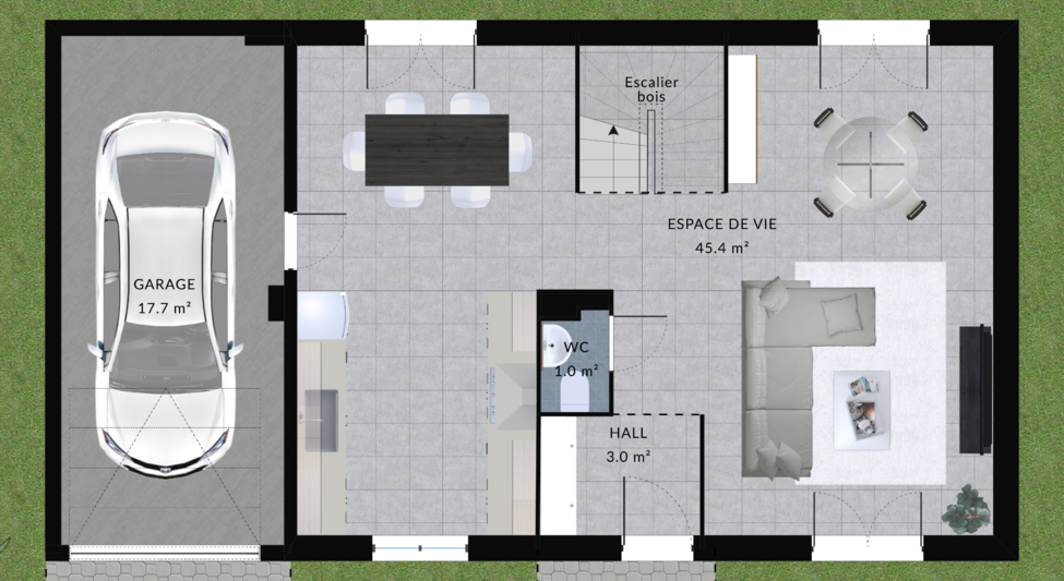modele curcuma maison villas club plan 2d rdc version 4 chambres 3