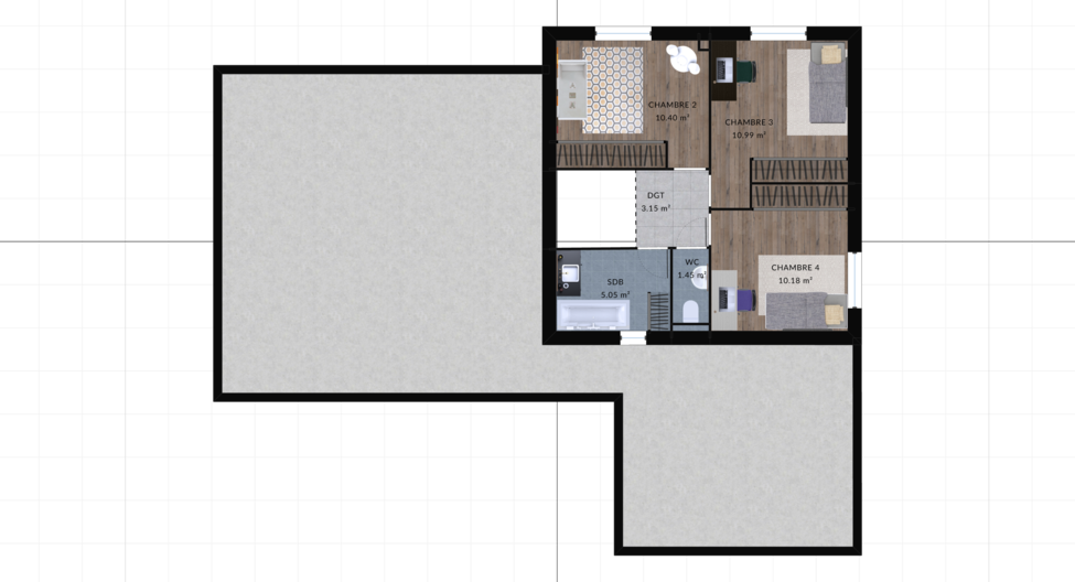 modele laurier maison villas club plan 2d etage version 5 chambres 1