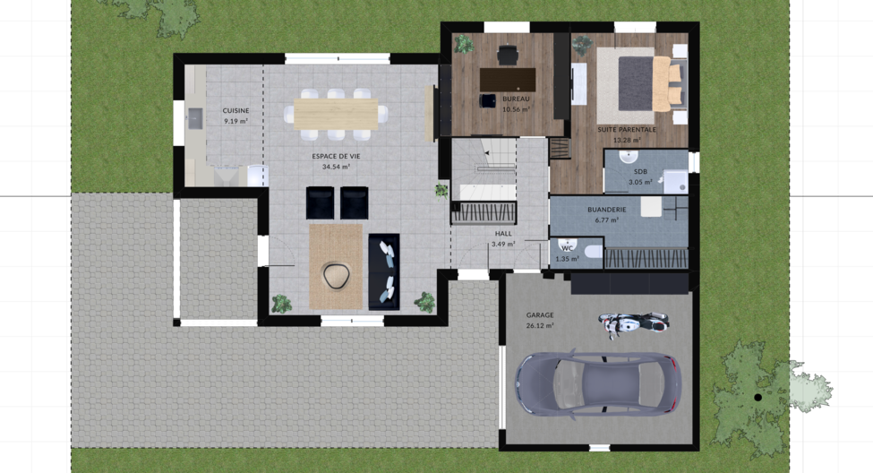 modele laurier maison villas club plan 2d rdc version 5 chambres 1