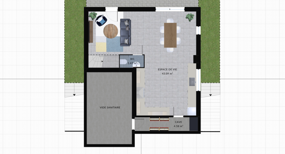 modele melisse maison villas club plan 2d rdc version 3 chambres 1