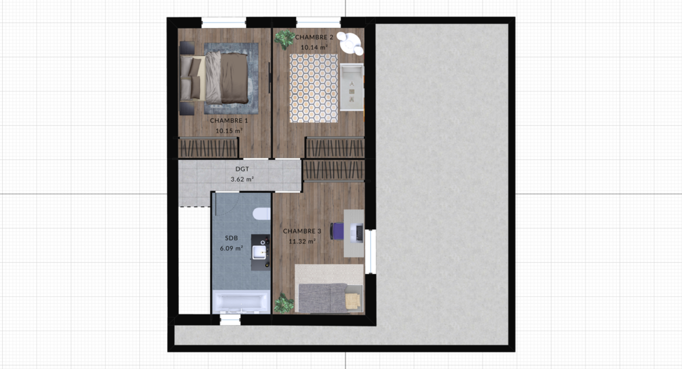 modele tonka maison villas club plan 2d etage version 3 chambres 1
