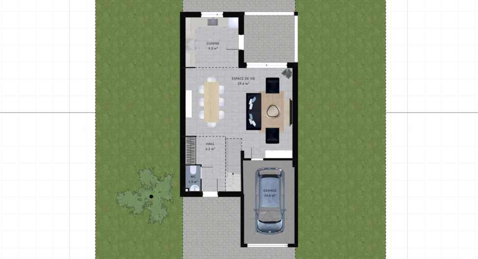 modele yuzu maison villas club plan 2d rdc version 3 chambres 2