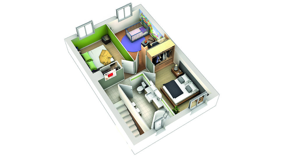 modele de maison goyave plan etage 1